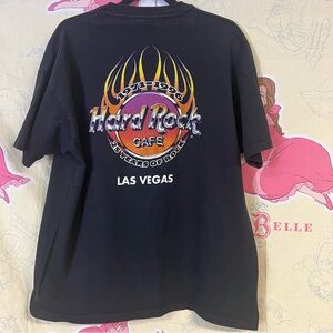 Vintage Hard Rock Cafe Black Tee with Fiery Graphic